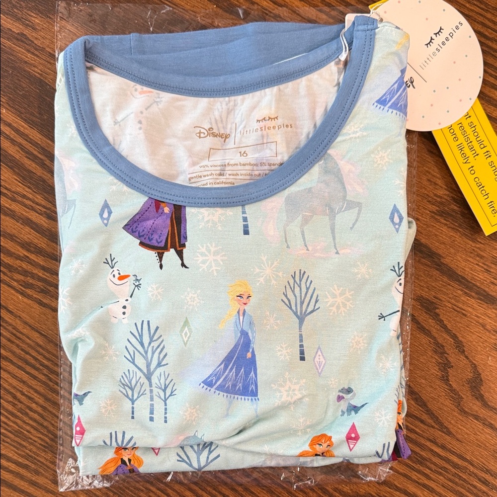 Little Sleepies Disney Frozen and pajama Set - Blue and Purple- size 16
